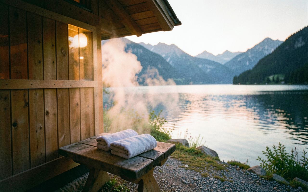 Sauna-Ritual am See